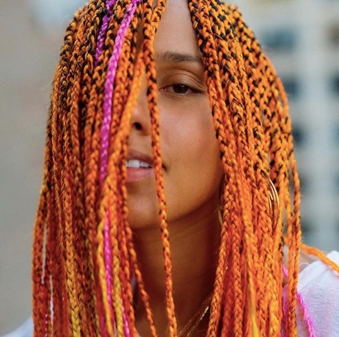 Alicia Keys Debuts New Summer Look with Orange and Pink Braids -- See the Photos!
